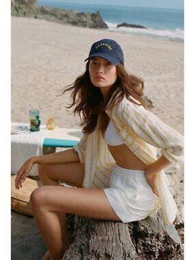 Maeve Striped Button Down Beach Cover-Up Top
